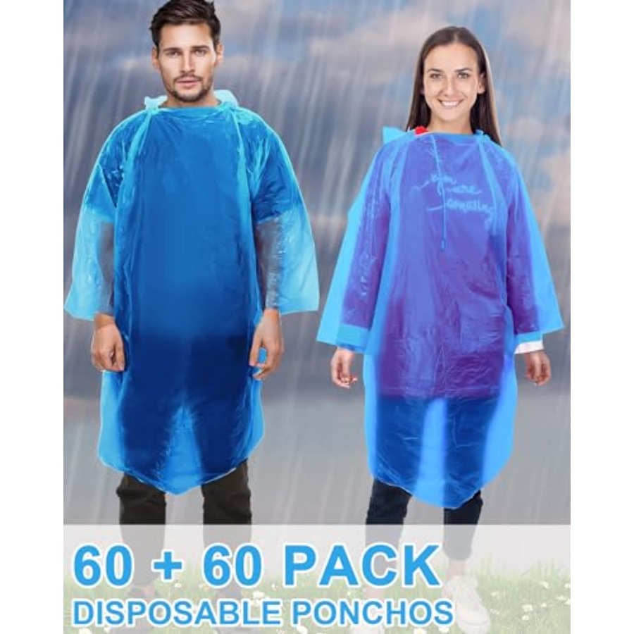 120 Pack Disposable Rain Ponch - Emergency Poncho Rain 리뷰 및 가격