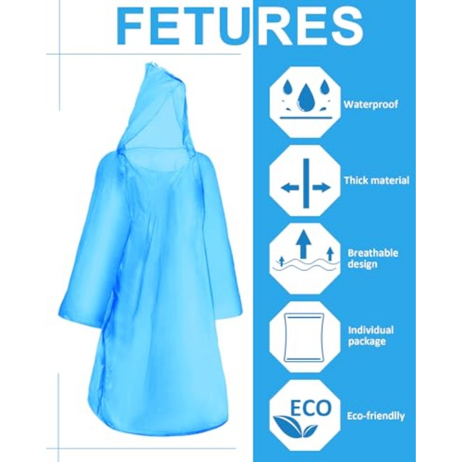 120 Pack Disposable Rain Ponch - Emergency Poncho Rain 리뷰 및 가격