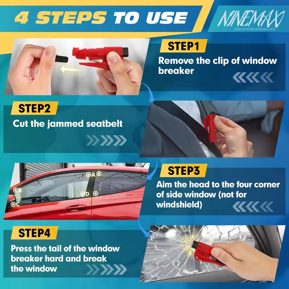 Safety Hammer Car Escape Tool  - Rescue Rope Throw 리뷰 및 가격