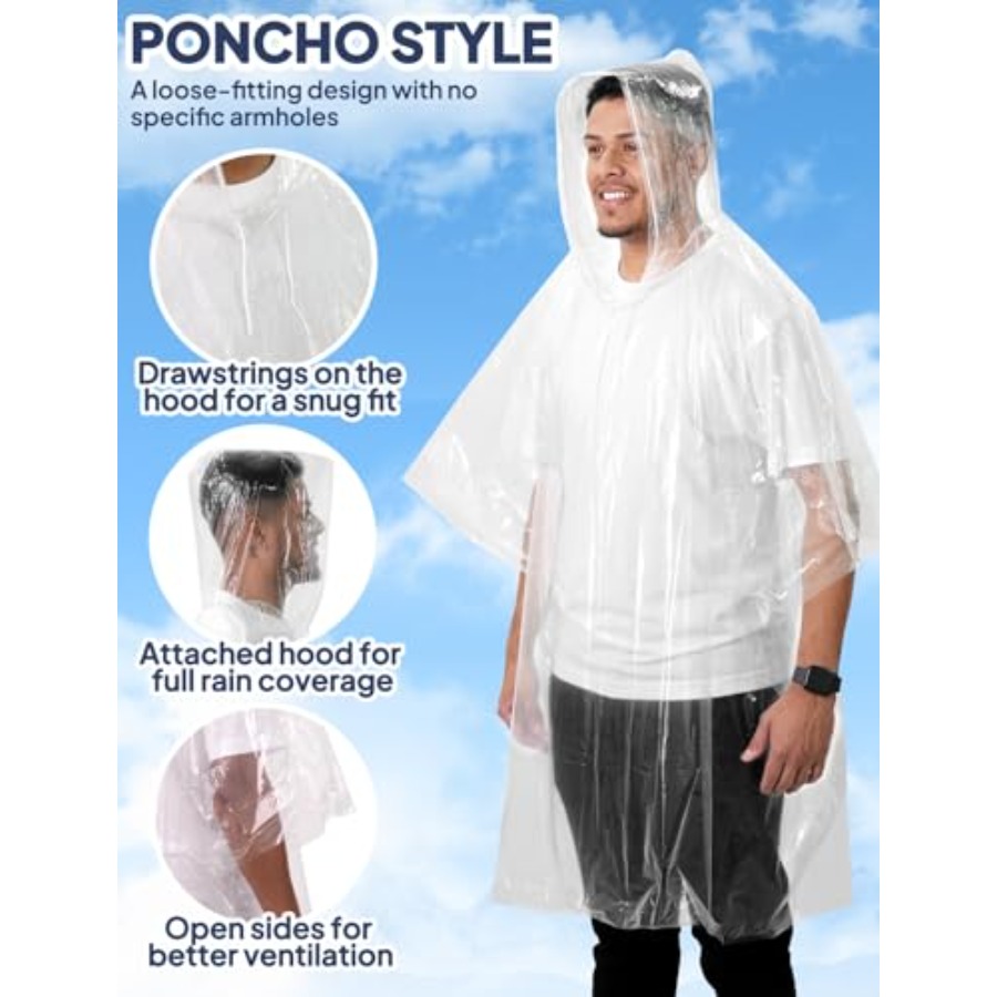 ANYOO Disposable Rain Poncho f - Emergency Poncho Rain 리뷰 및 가격