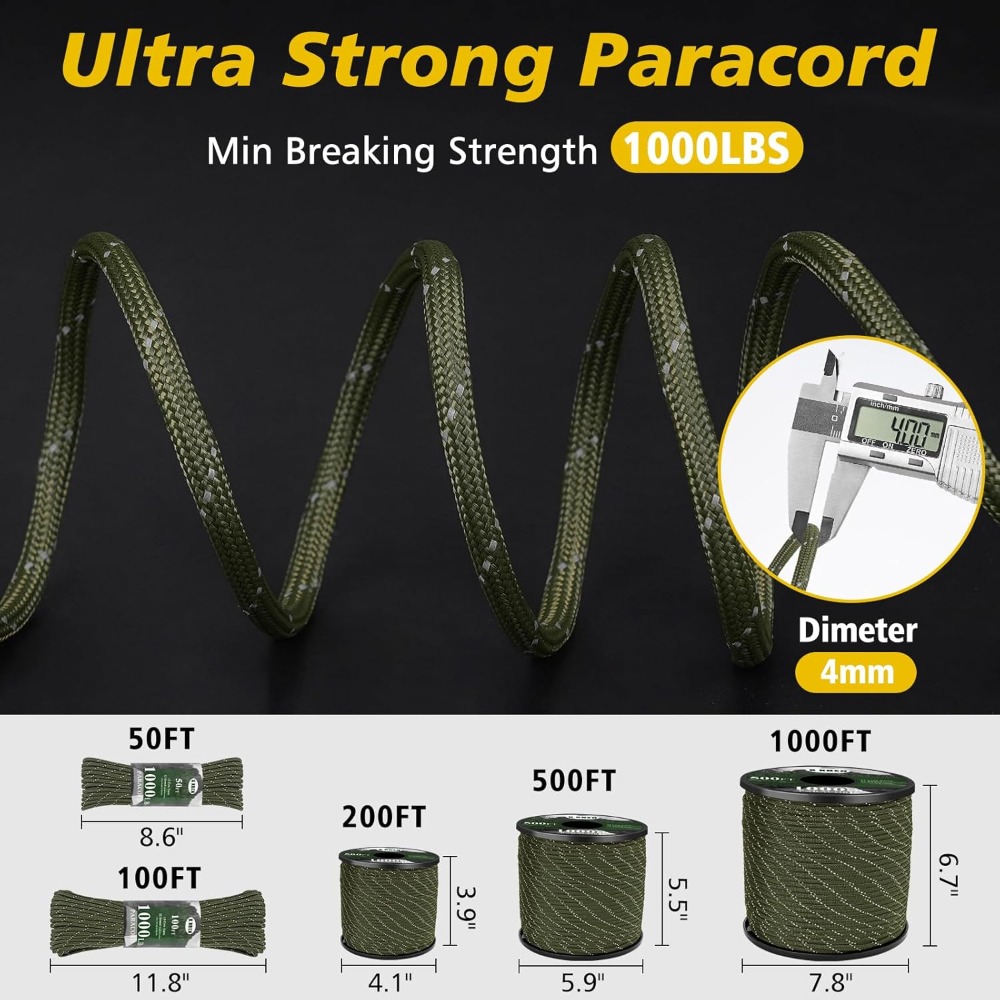 Reflective Paracord 1000lb, 50 - Para Cord 1000Ft 리뷰 및 가격