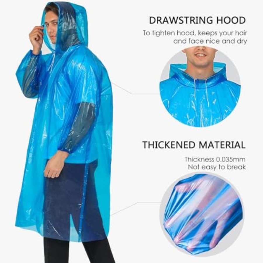 Disposable Rain Ponchos for Ad - Emergency Poncho Rain 리뷰 및 가격