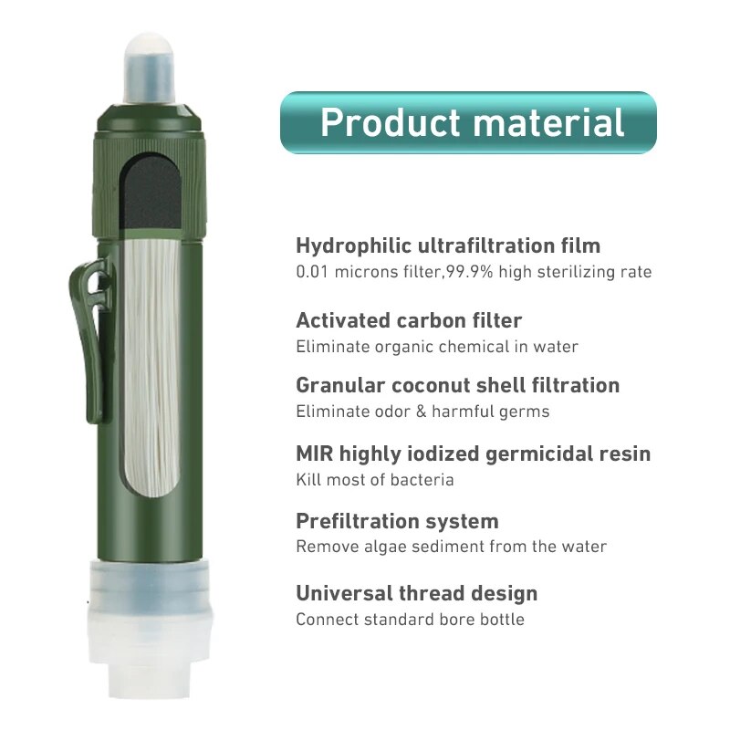 Outdoor Mini Filter Straw Set  - Water Purification Straw 리뷰 및 가격