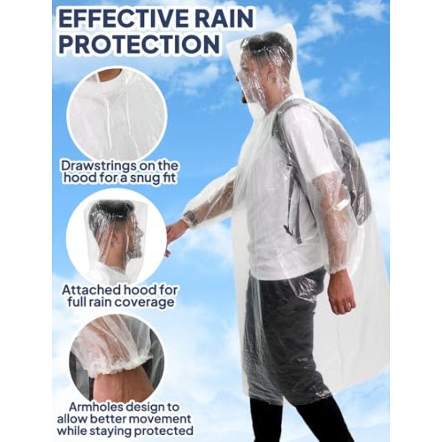 ANYOO Disposable Rain Poncho f - Emergency Poncho Rain 리뷰 및 가격