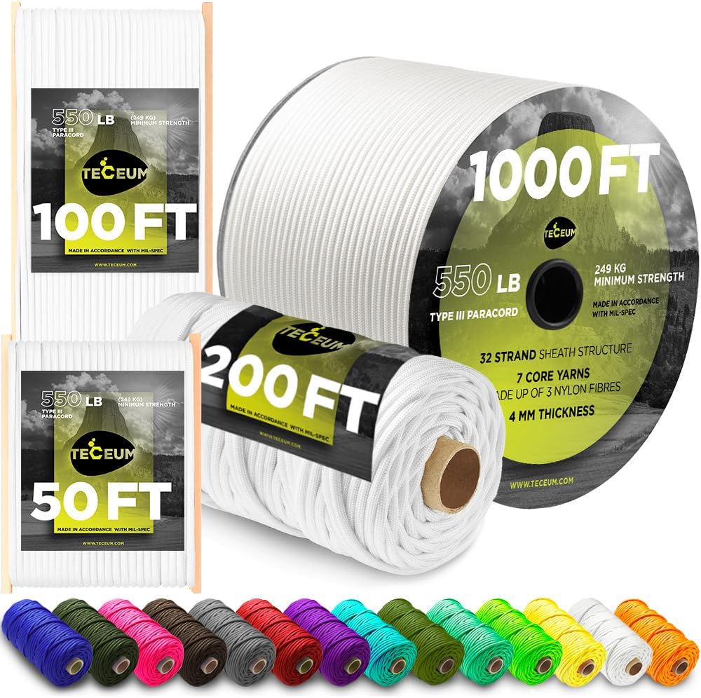 Paracord Type III 550 White 10 - Para Cord 1000Ft 리뷰 및 가격