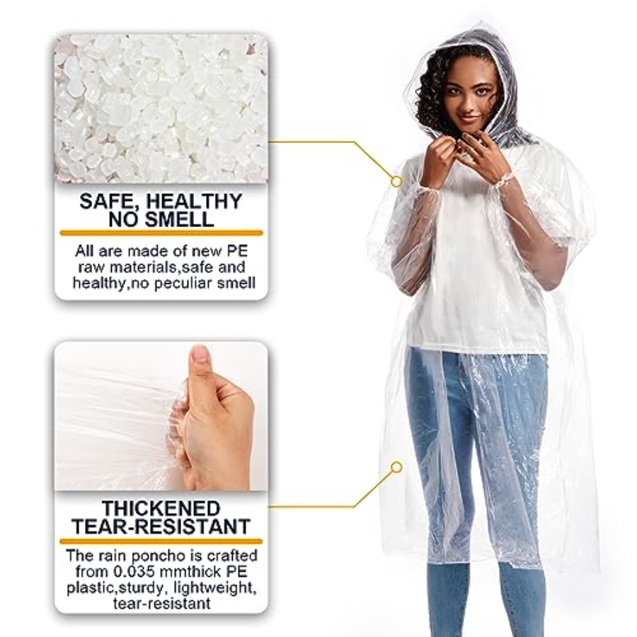 Disposable Rain Ponchos for Ad - Emergency Poncho Rain 리뷰 및 가격