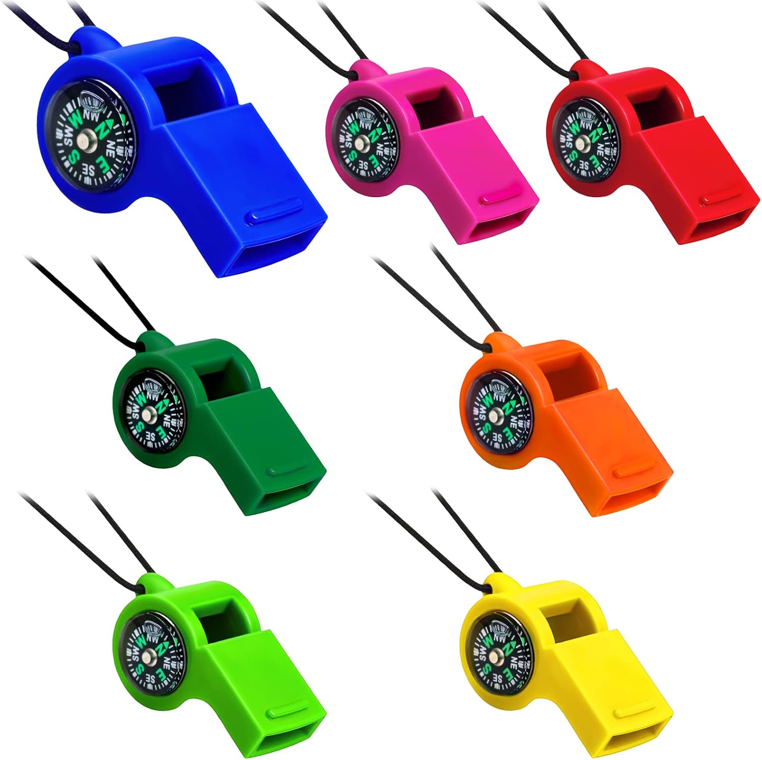 7 Pack 2-in-1 Whistle Compass  - Emergency Whistle Loud 리뷰 및 가격