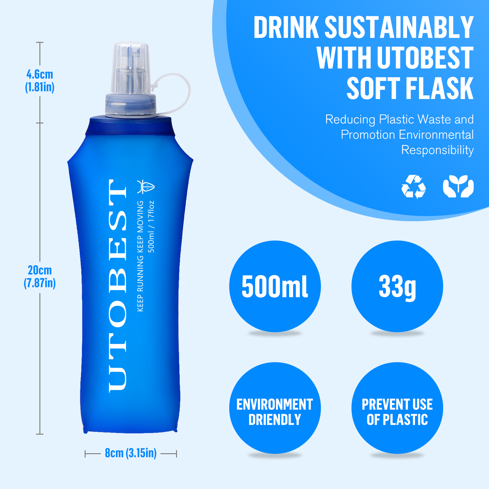 UTOBEST 250ml 350ml 500ml Soft - Water Bag Collapsible 리뷰 및 가격