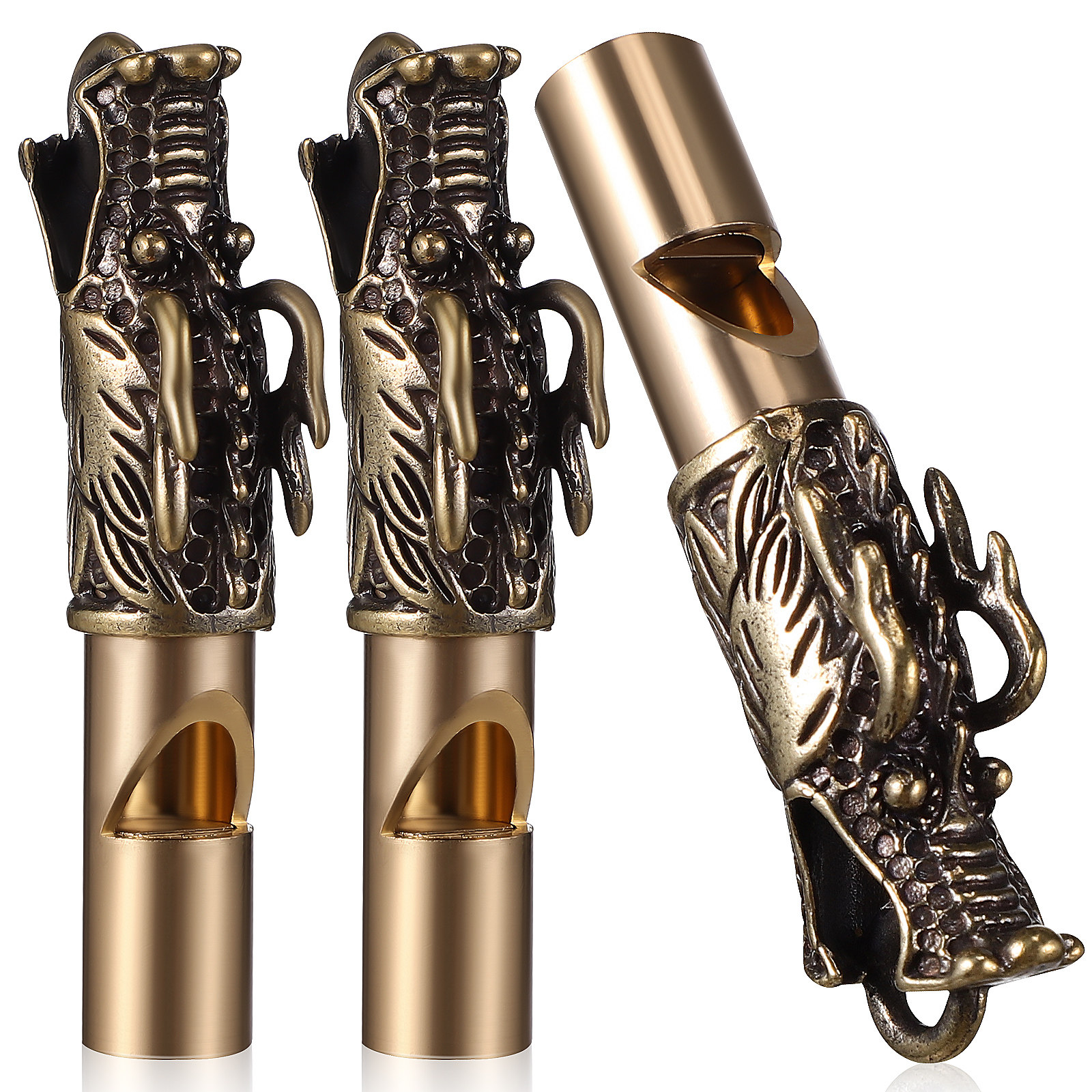 3Pcs Dragon Whistles Brass Vin - Emergency Whistle Loud 리뷰 및 가격