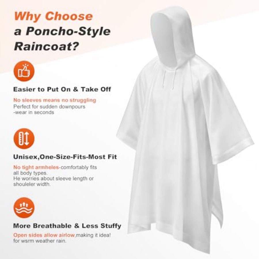 8 Pack Hooded Rain Ponchos for - Emergency Poncho Rain 리뷰 및 가격