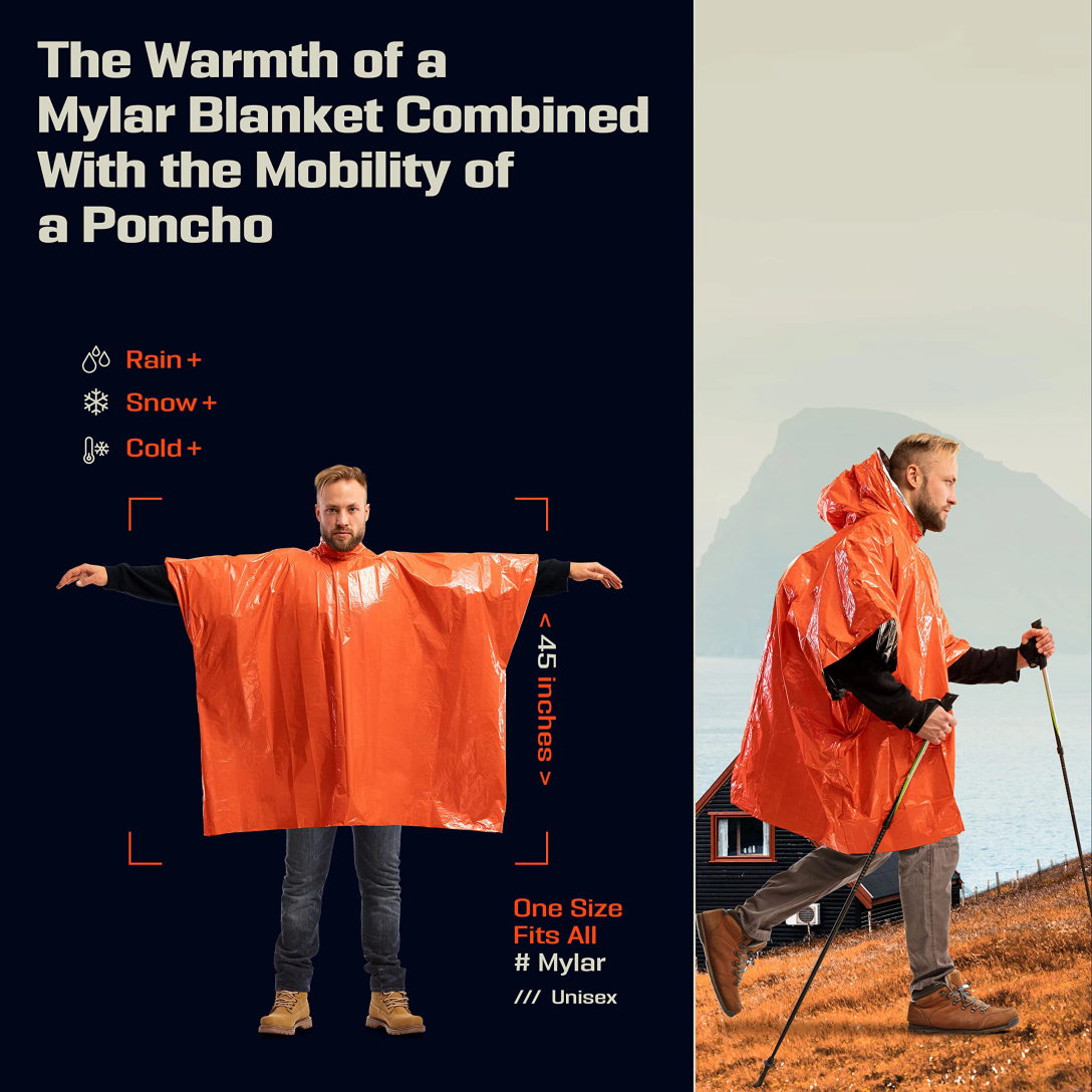 Emergency Rain Poncho with Hoo - Emergency Mylar Tent 리뷰 및 가격